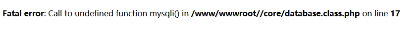 function mysqli() 错误