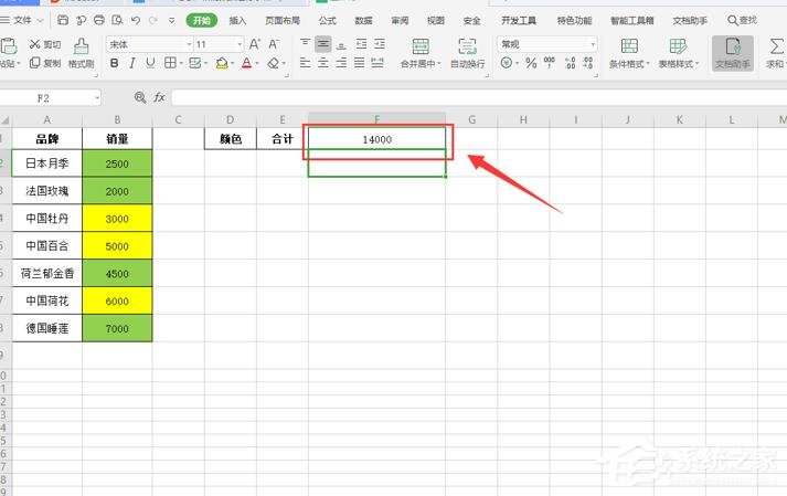 wps怎么对不同颜色的表格内容求和?wps表格按颜色求和的方法