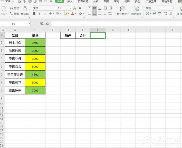 wps怎么对不同颜色的表格内容求和?wps表格按颜色求和的方法