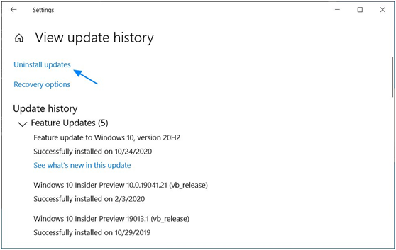 如何卸载Win10 20H2版本,并降级到以前的版本?