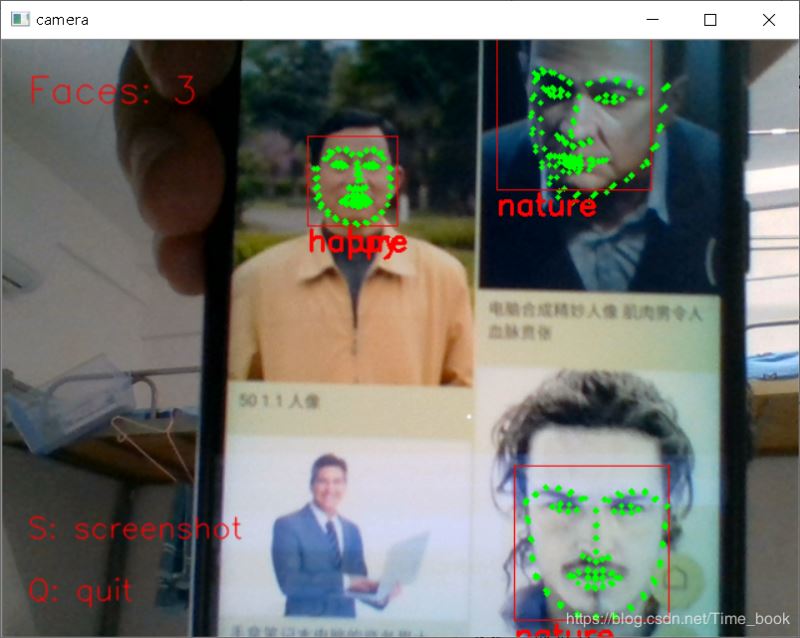 Python+Dlib+Opencv实现人脸采集并表情判别功能的代码