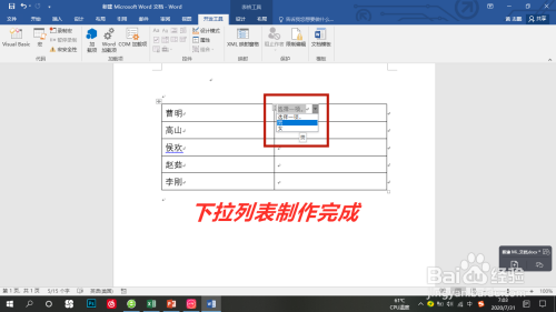 Word下拉列表制作步骤介绍