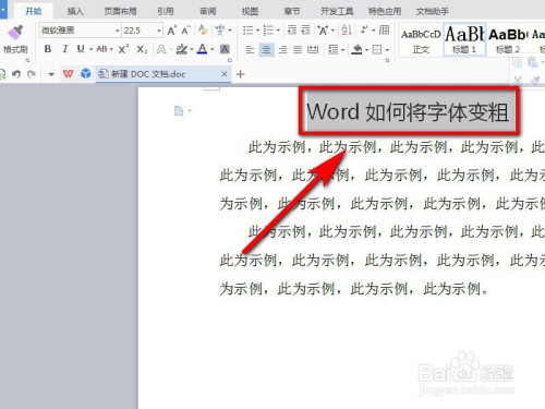 word字体怎么加粗