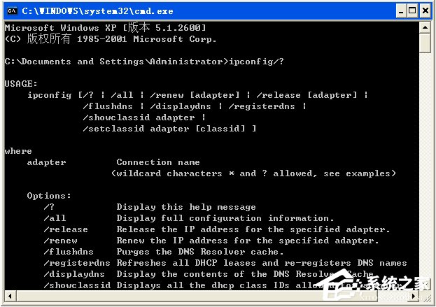 WinXP系统下ipconfig命令怎么用?