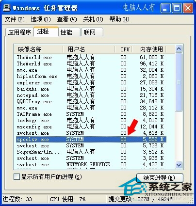 WinXP系统中Spoolsv.exe是什么进程?