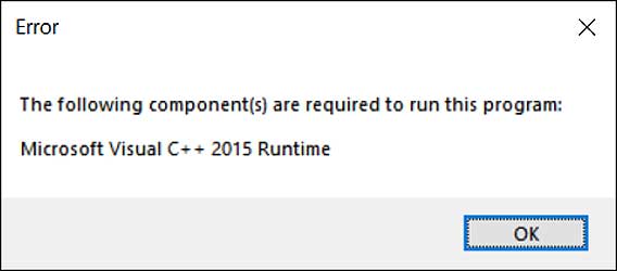 Win10电脑运行程序缺少Microsoft Visual C++ 2015 Runtime怎么办？