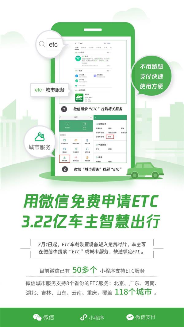微信怎么免费通过申办ETC?免费通过申办ETC操作说明