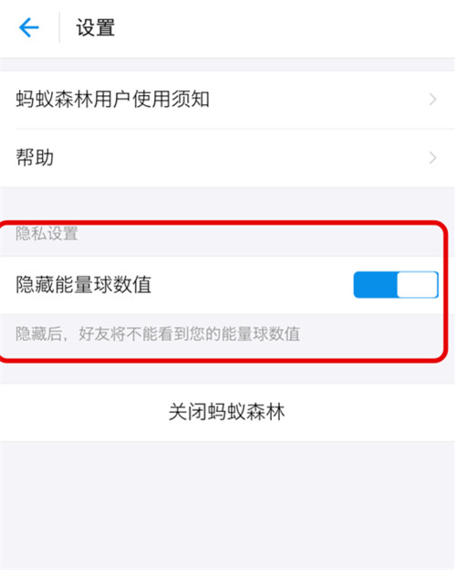 支付宝蚂蚁森林能量值怎样隐藏？隐藏森林能量值方法分享