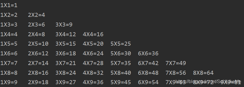 Java中四种9*9乘法表的实现方式(附代码)
