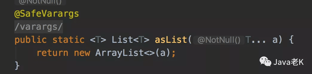 Java Arrays.AsList原理及用法实例