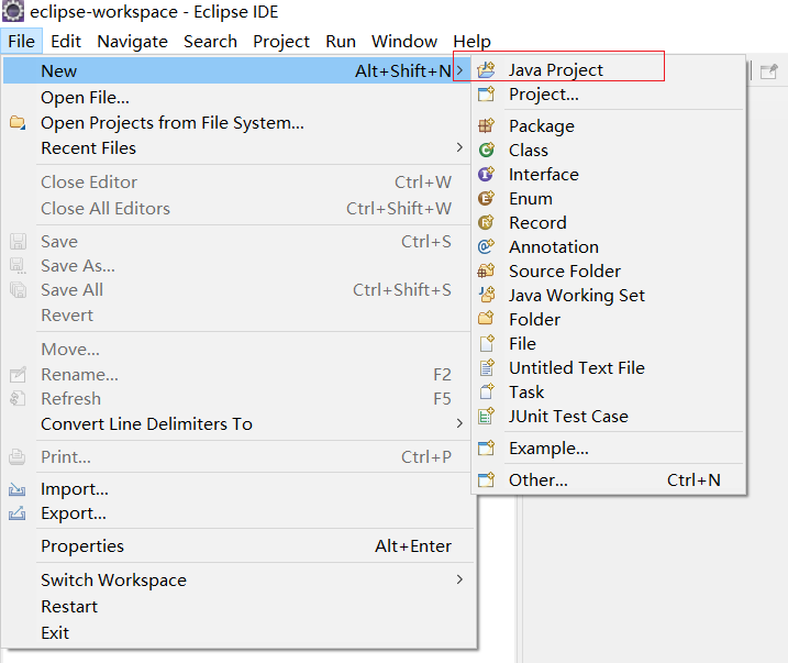 Eclipse新建项目不可选择Java Project问题解决方案
