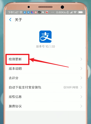 支付宝APP找到更新入口具体操作步骤
