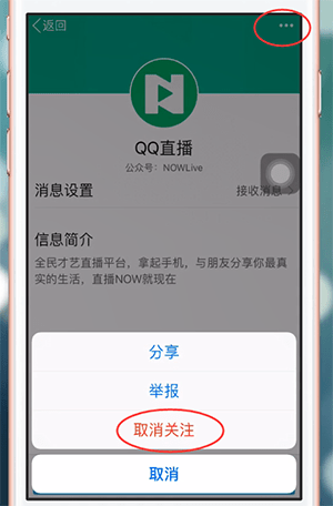 手机QQ中如何取消关注公众号 详细操作步骤