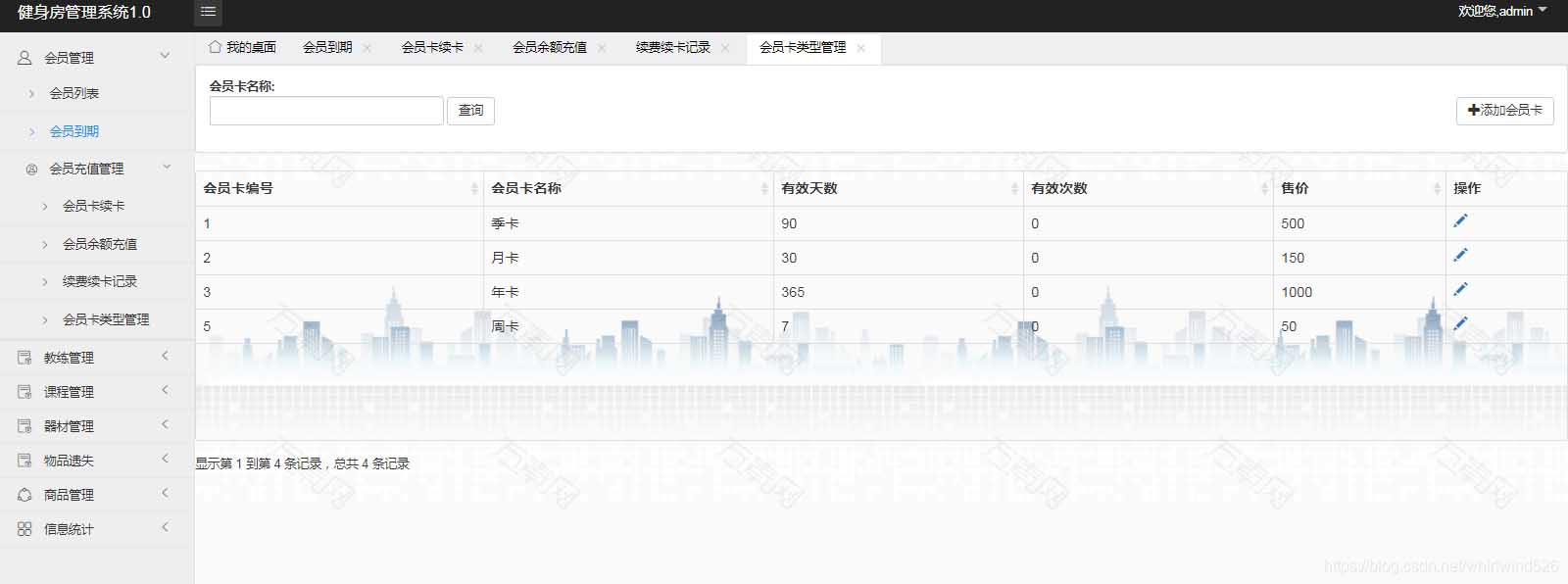 使用Springboot实现健身房管理系统