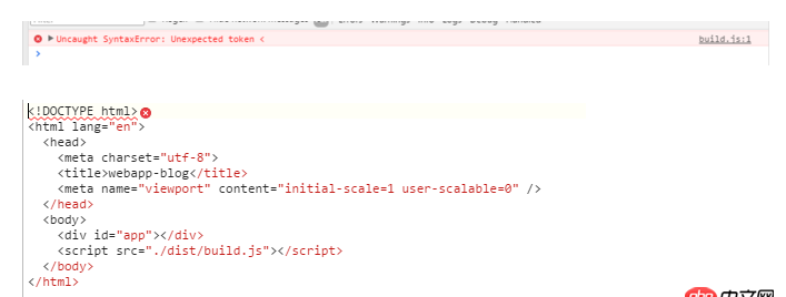 node.js - nodejs引入webpack打包后的项目里的index.html，把html格式识别成js？？