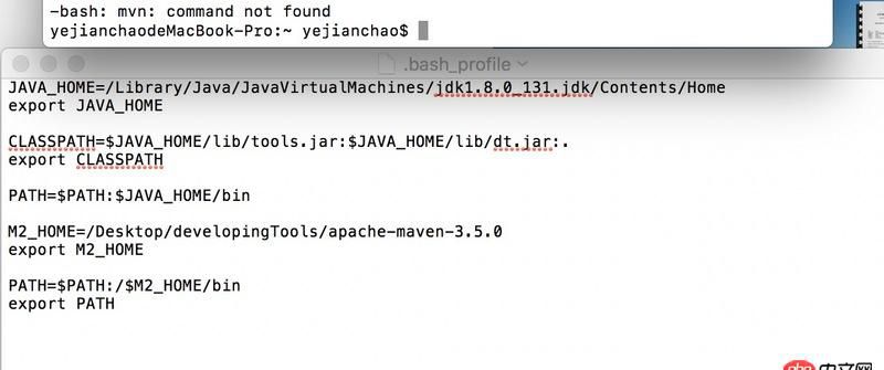 java - macbook安装maven失败，-bash: mvn: command not found