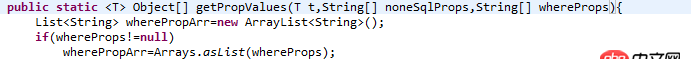 java - <T>泛型为什么在Object[]的前面？为什么都是用t代替，下面的代码却报错？