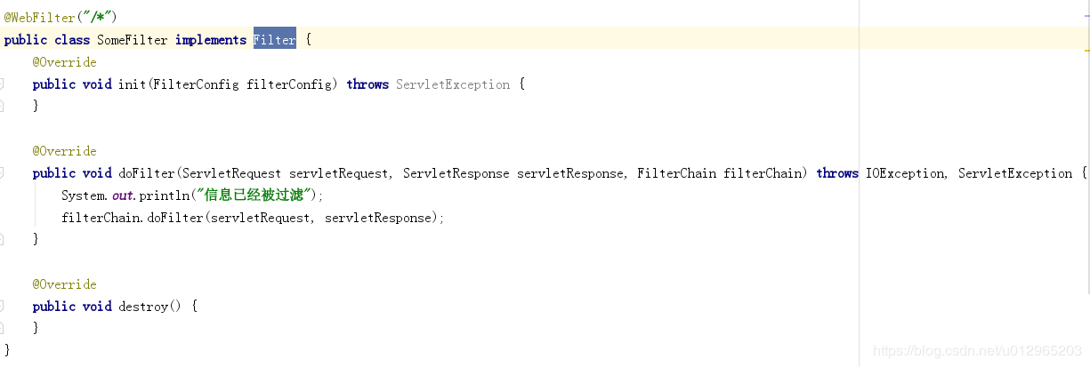 Spring Boot使用Servlet及Filter过程详解
