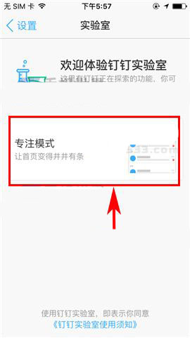 钉钉实验室专注模式怎么开启