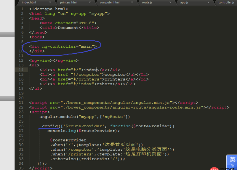 angular.js - 网上都查不到，angularjs中，如果index.html中设置了控制器还能设置路由吗？
