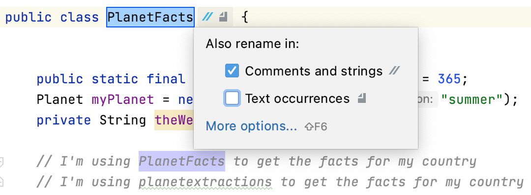 IntelliJ IDEA 2020.3通过重命名内联重构代码