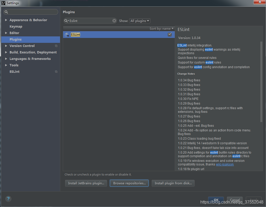 Idea安装Eslint插件提示：Plugin NativeScript was not installed的问题