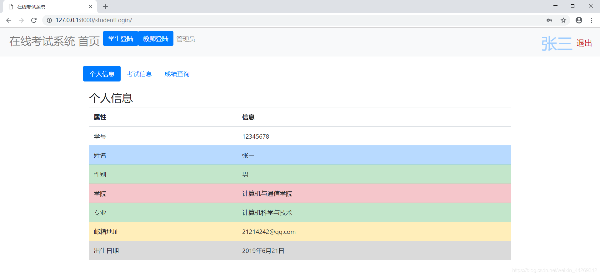 Django框架实现在线考试系统的示例代码