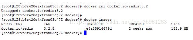 在docker下删除两个id相同的镜像的操作