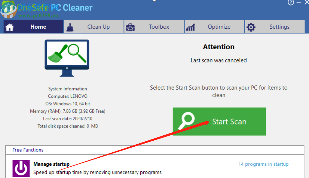 OneSafe PC Cleaner清理系统垃圾的方法