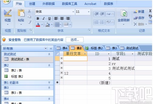 Microsoft Office Access设置字体颜色的方法
