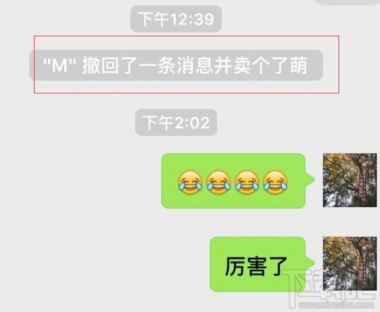 微信显示撤回了消息并亲你一下怎么玩 微信聊天怎么显示撤回了一条消息并卖了个萌