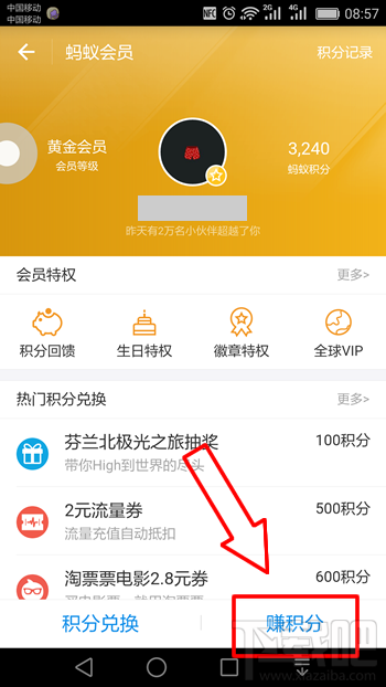支付宝蚂蚁积分在哪里看 蚂蚁积分怎么提升