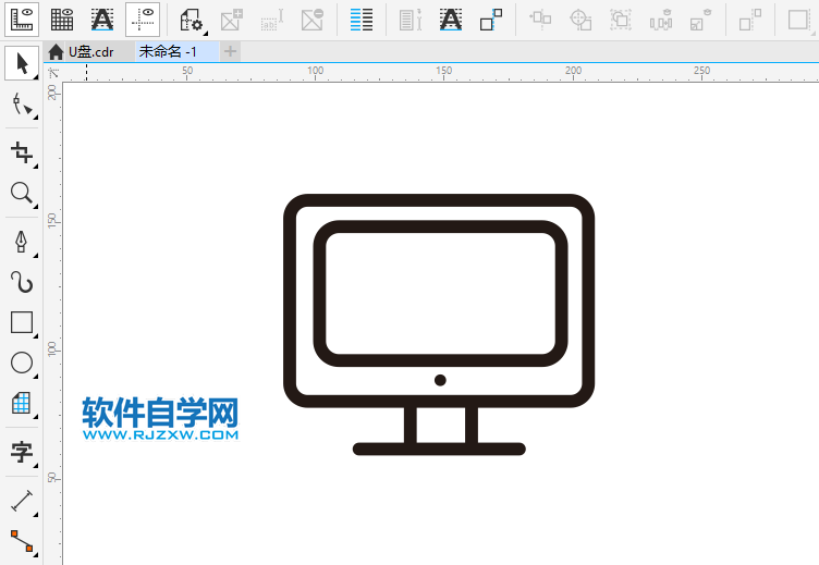 CorelDRAWX8怎么画液晶显示器图标