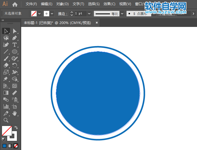 ai怎么画直径和向右转弯的交通指示图标