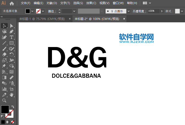 ai怎么设计杜嘉班纳的LOGO