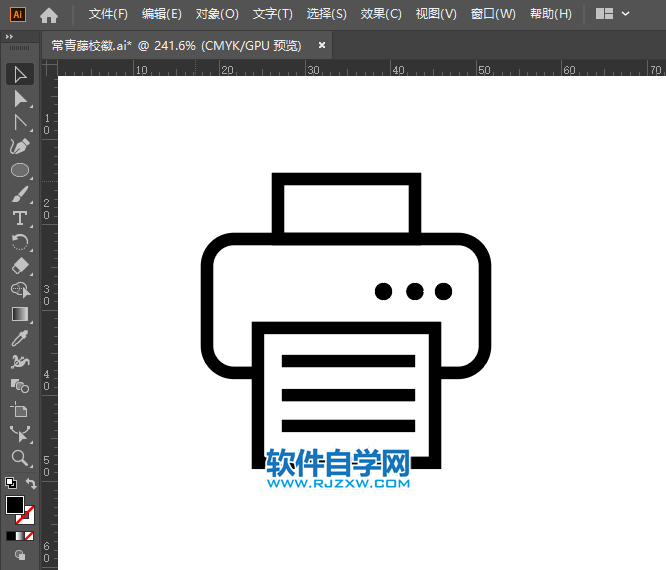 AI怎么画打印机小图标