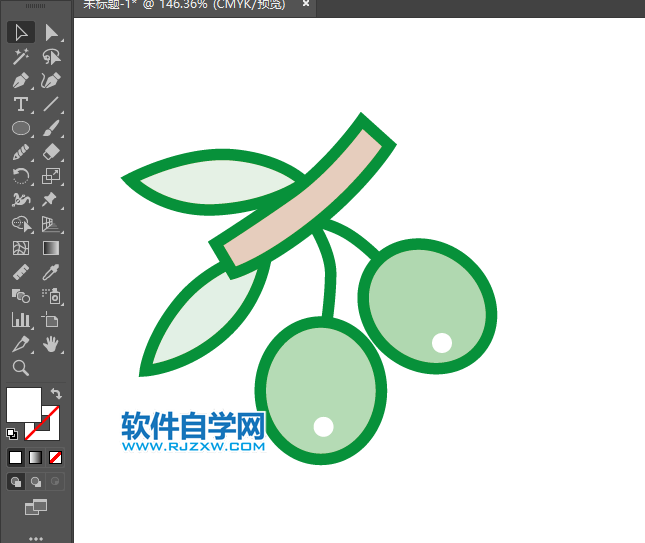 ai怎么画橄榄水果图案