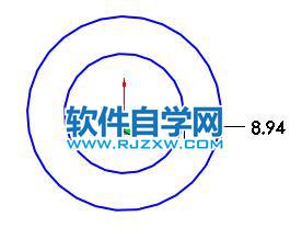 solidworks怎么在同心圆之间生成尺寸并显示延伸线