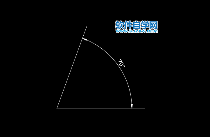 cad70度角怎么画