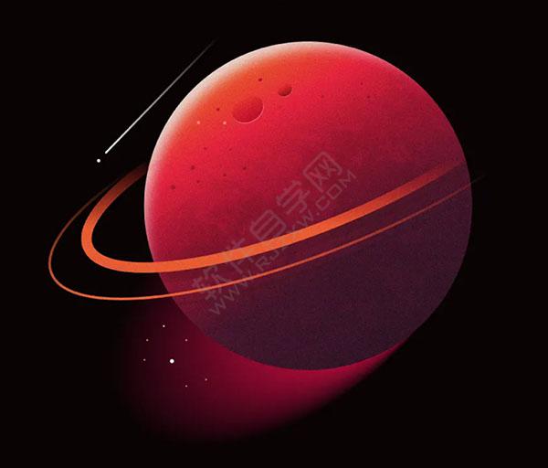 ai怎么画一个红色的星球