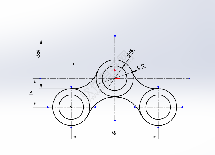 利用solidworks周边圆画图练习