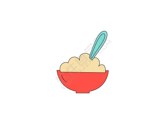 CDR绘制一碗卡通饭