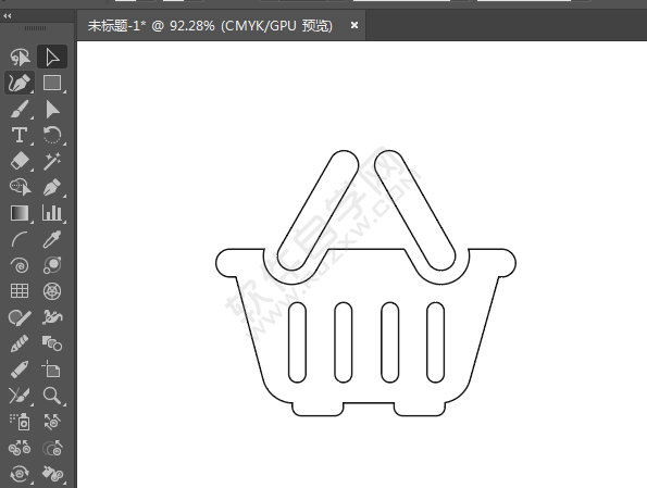 ai画一个超市提篮图标