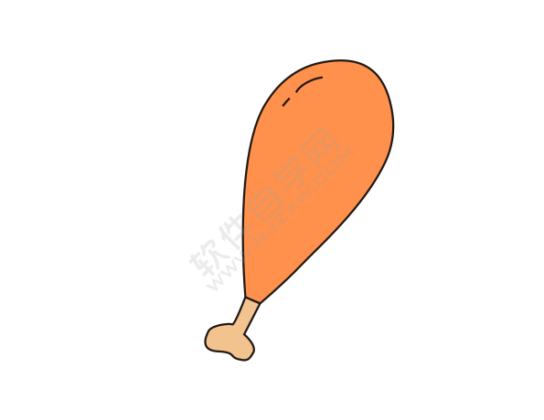 CDR画一个卡通鸡腿