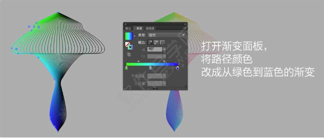 AI绘制一个蓝色蘑菇