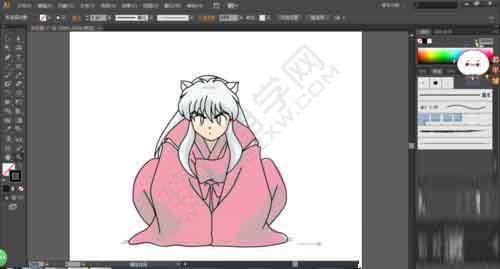 AI怎么将动画人物变成线稿效果