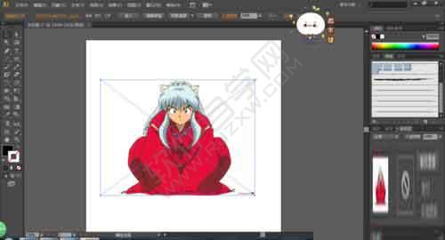 AI怎么将动画人物变成线稿效果