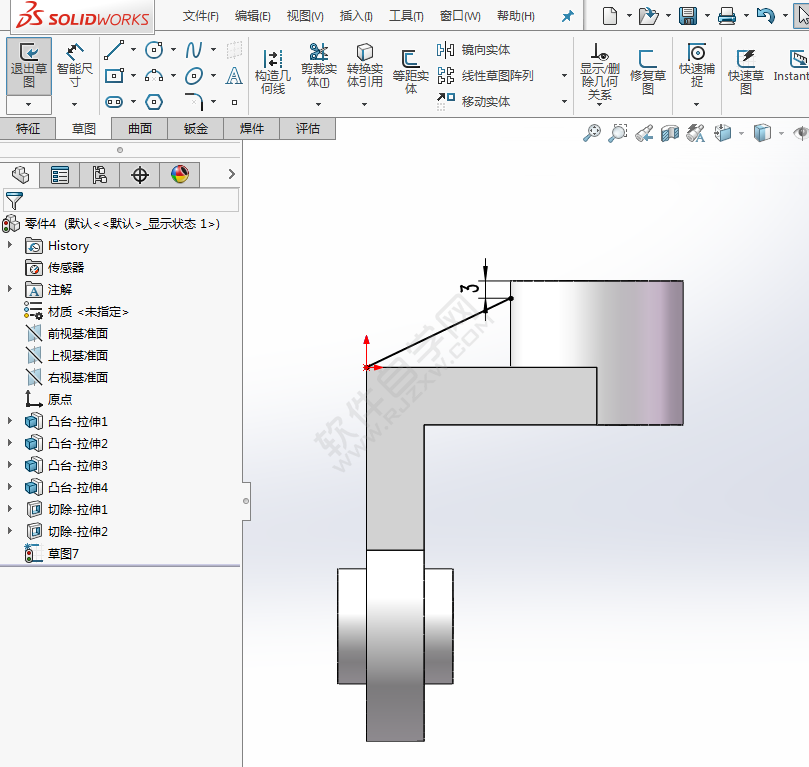 SolidWorks新手建模练习题-025