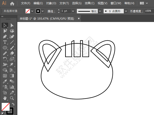 ai绘制小猫头像