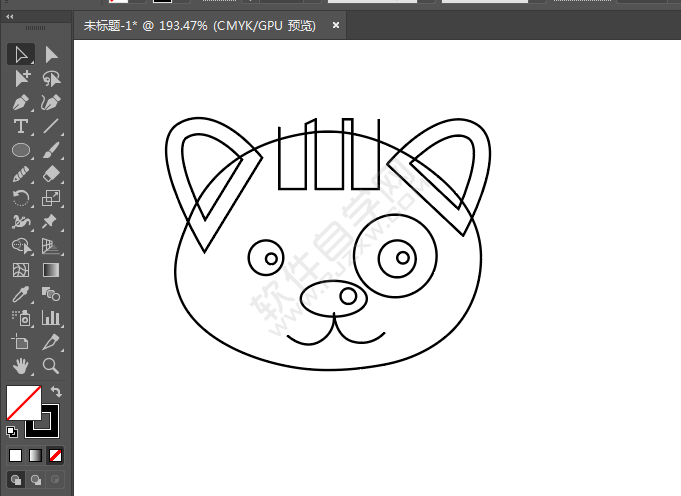 ai绘制小猫头像